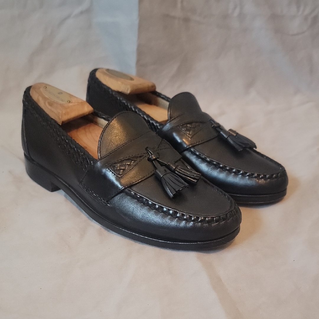 Allen Edmonds Black Leather Kiltie Tassel Loafers 7 E